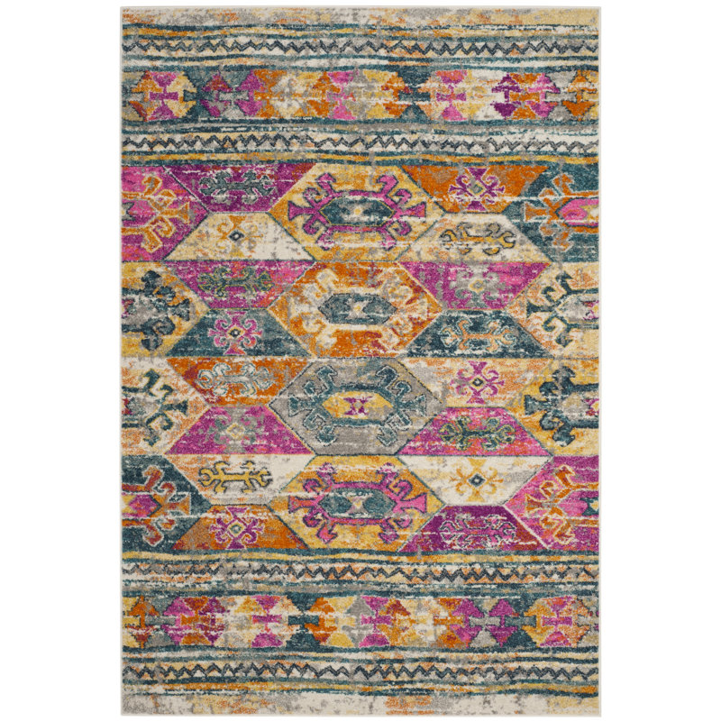 Tapis rose Felty Ikat, Rectangle 4 pi x 6 pi