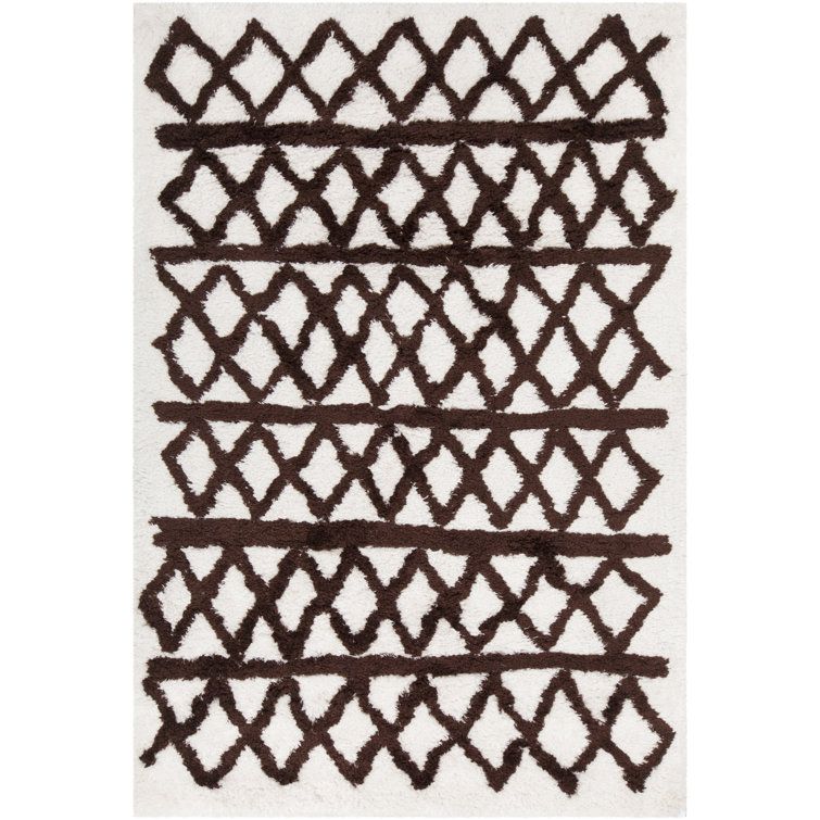 Tapis blanc/brun tissé à la main Manolla