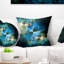 Fractal 3D Blue Bubbles - coussin imprimé abstrait-30057171-30057174