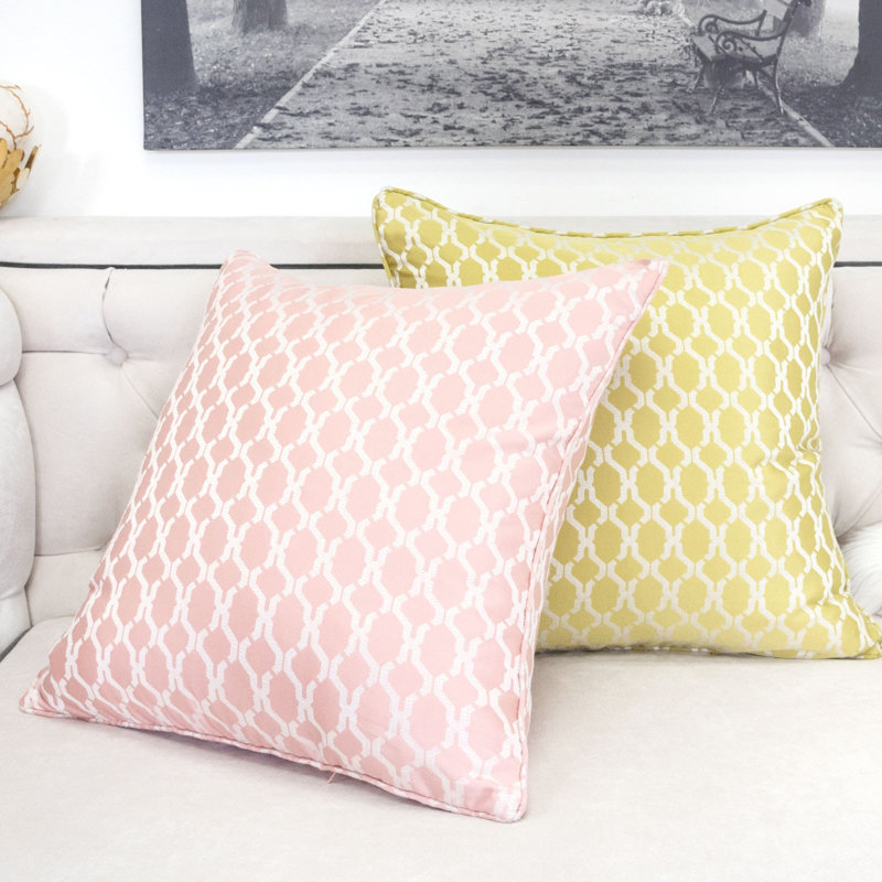 Amelise Outdoor Square Pillow Cover & Insert, Rose Pink