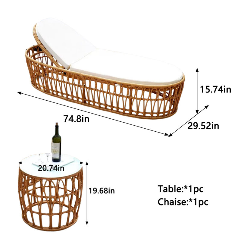 Chaise longue de plage inclinable pour l'extérieur