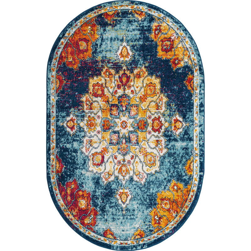 Troayurgh Oriental Indoor Rug, Oval 5' x 8'