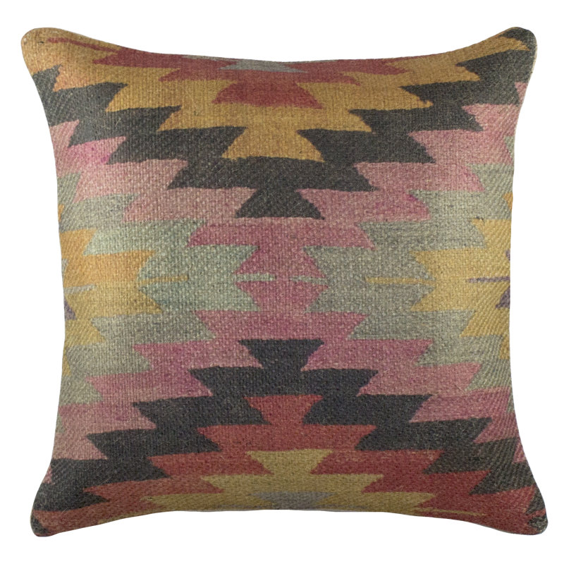 Aztec Burlap Throw Pillow