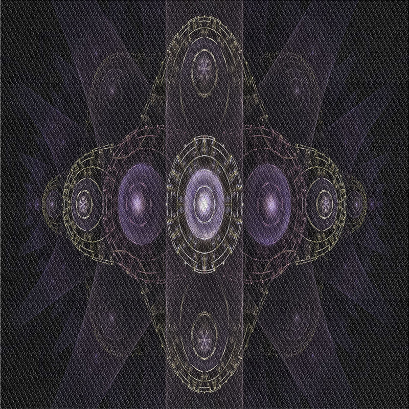 Tapis mauve/noir tissé à la machine, Carré 7 pi