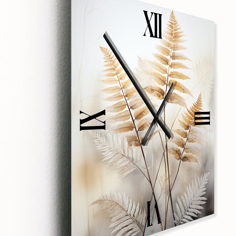 Horloge murale Minimalisme Ferns Verdant Elegance I, H 32 po x l 24 po x P 1 po