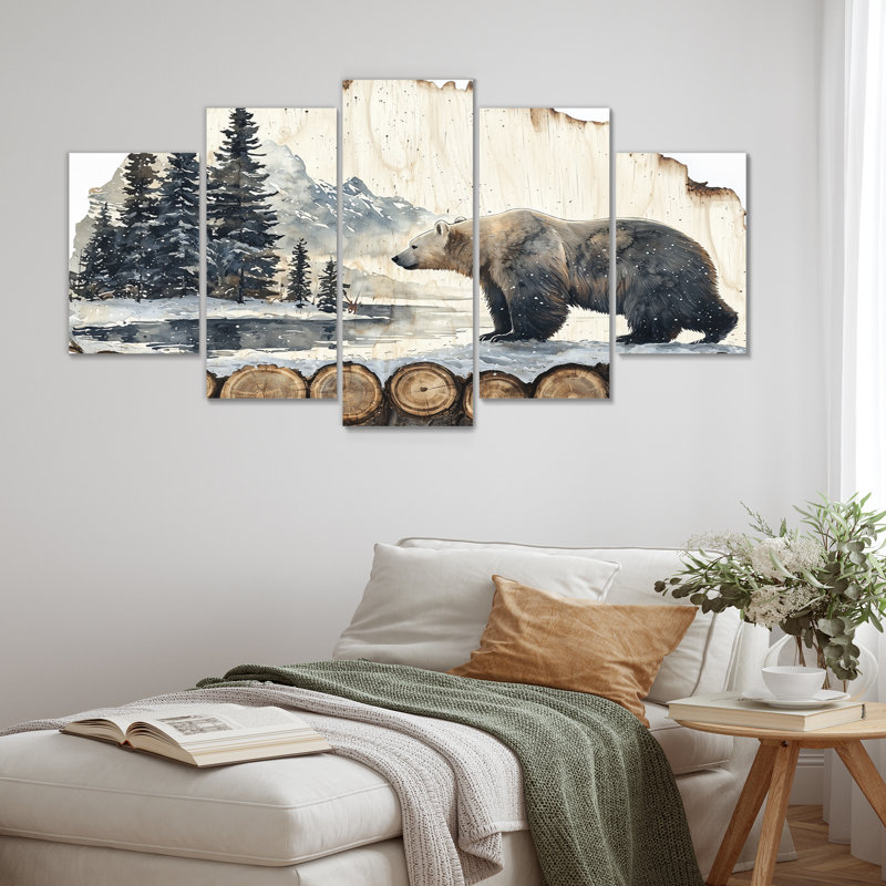 Ours polaire dans le paysage sauvage III - ours, art mural - ensemble d'art mural moderne diamant