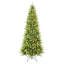 Arbre de Noël mince de 8 pi avec 500 lumières DEL blanc chaud - 1612 pointes en PE + PVC, conception à charnières peu encombrante, installation facile, support en métal robuste - arbre à crayons réaliste pour les petits espaces-1930912692