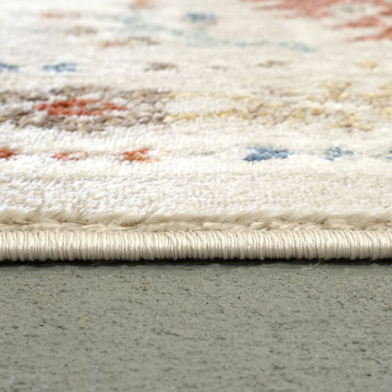Tapis beige / orange / jaune Osawatomie, Rectangle 5 pi 3 po x 7 pi 2 po