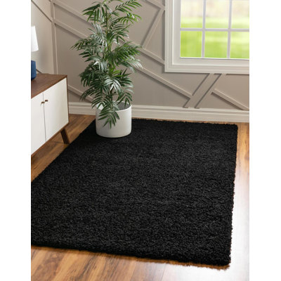Tapis noir de jais Santoshi