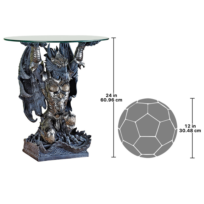 Warrior Dragon Figurine End Table