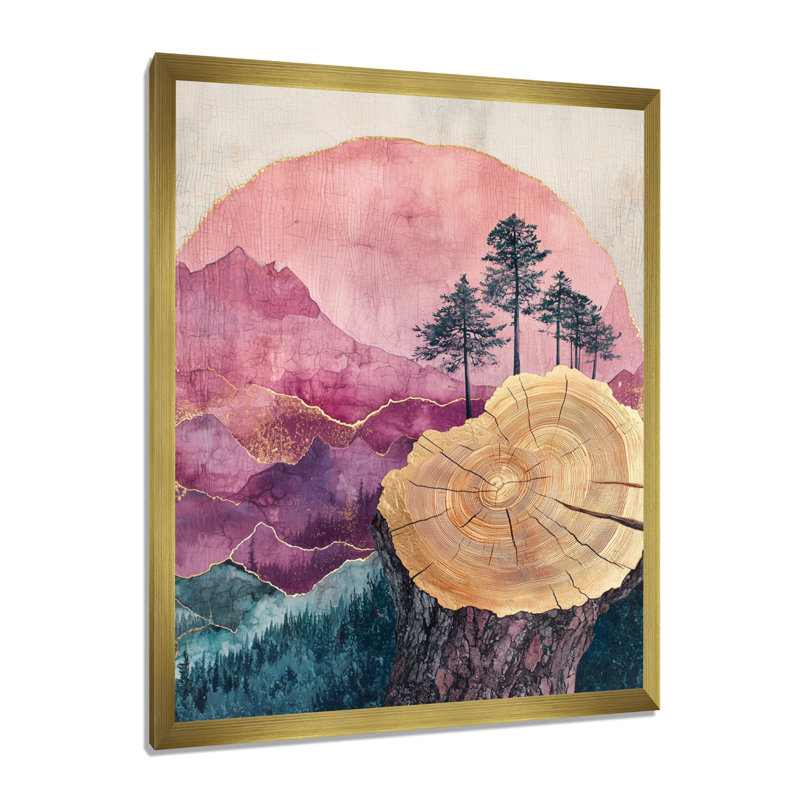 Benally - paysages, art mural sur toile, H 20 po x l 12 po, Reproduction encadrée d'une seule photo, Doré