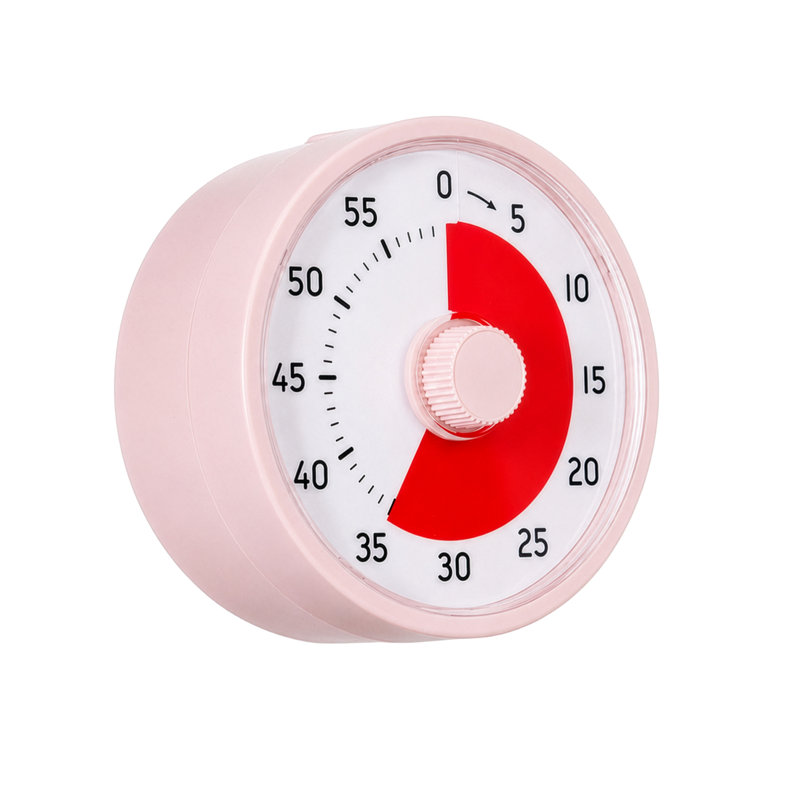 Clockswise 60-Minute Classroom Countdown Study Timer for Kids & Adult, Pink, Pink