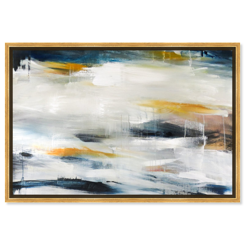 Pacific Waves Painting, Gold Framed, 20" H x 16" W