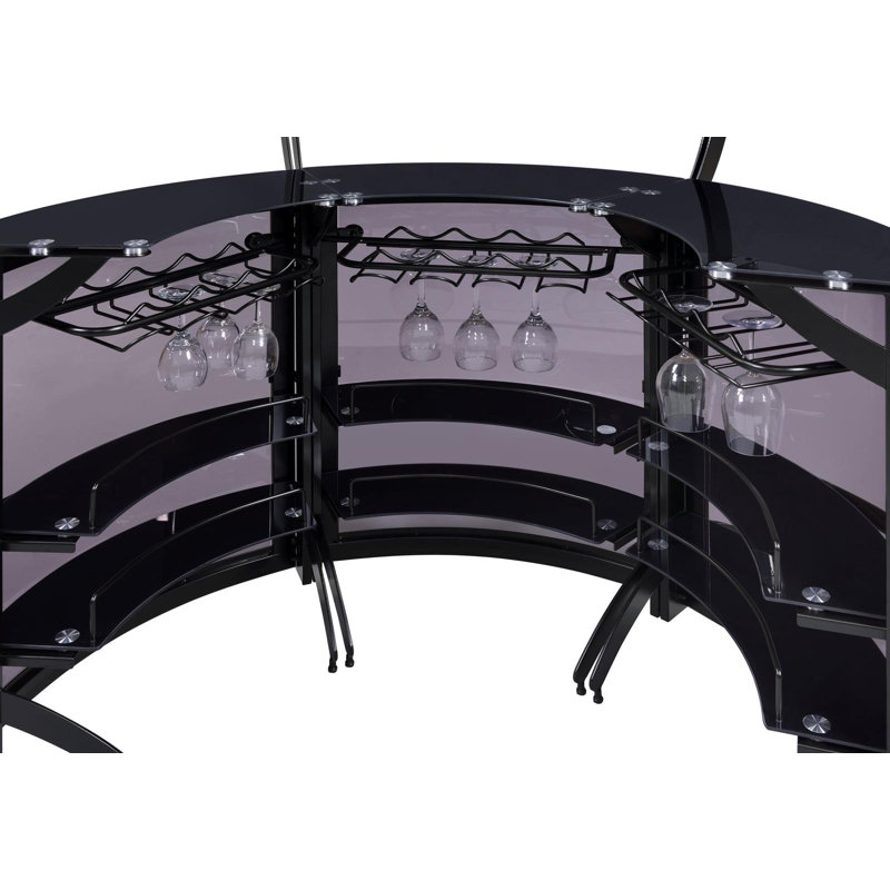 Borlase 63'' Wine Bar, Black