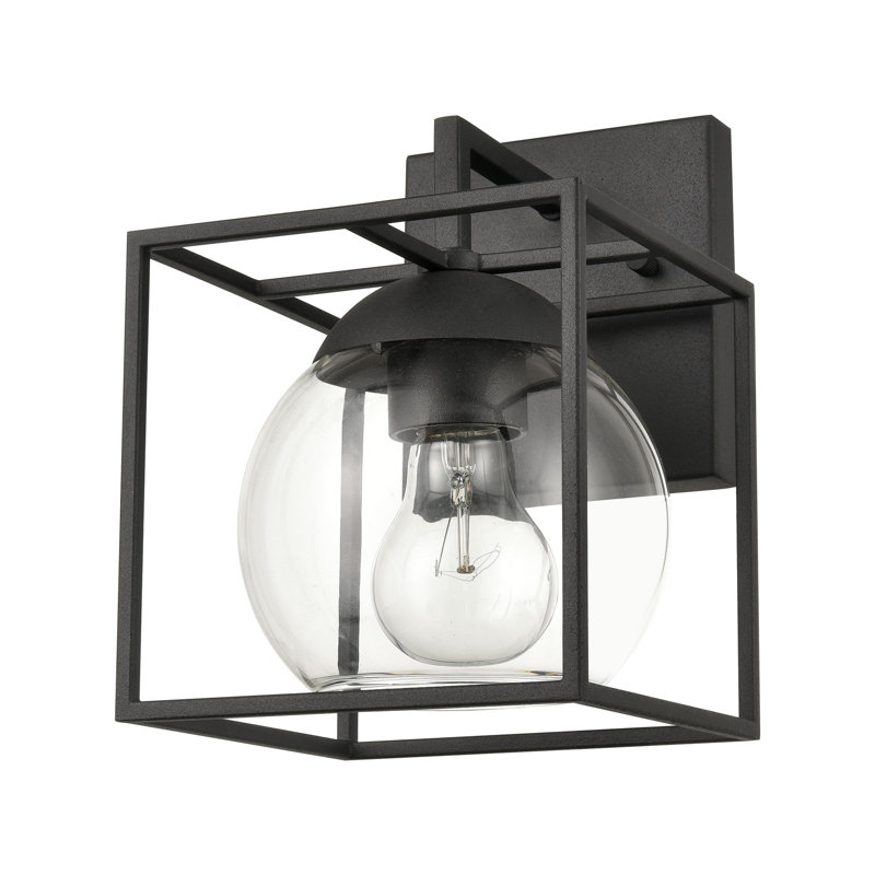 Cubed 9'' High 1-Light Outdoor Sconce - Charcoal, 9" H x 6" W x 7" D
