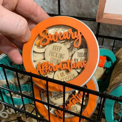 22 pièces de disques d'affirmation assermentés miniatures amusants et uniques pour les amis de la famille - orange