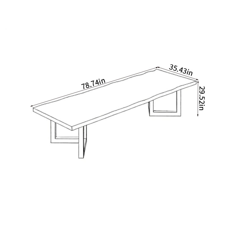 Table de conférence simple en bois massif haut de gamme, H 29,52 po x L 78,74 po x l 35,43 po