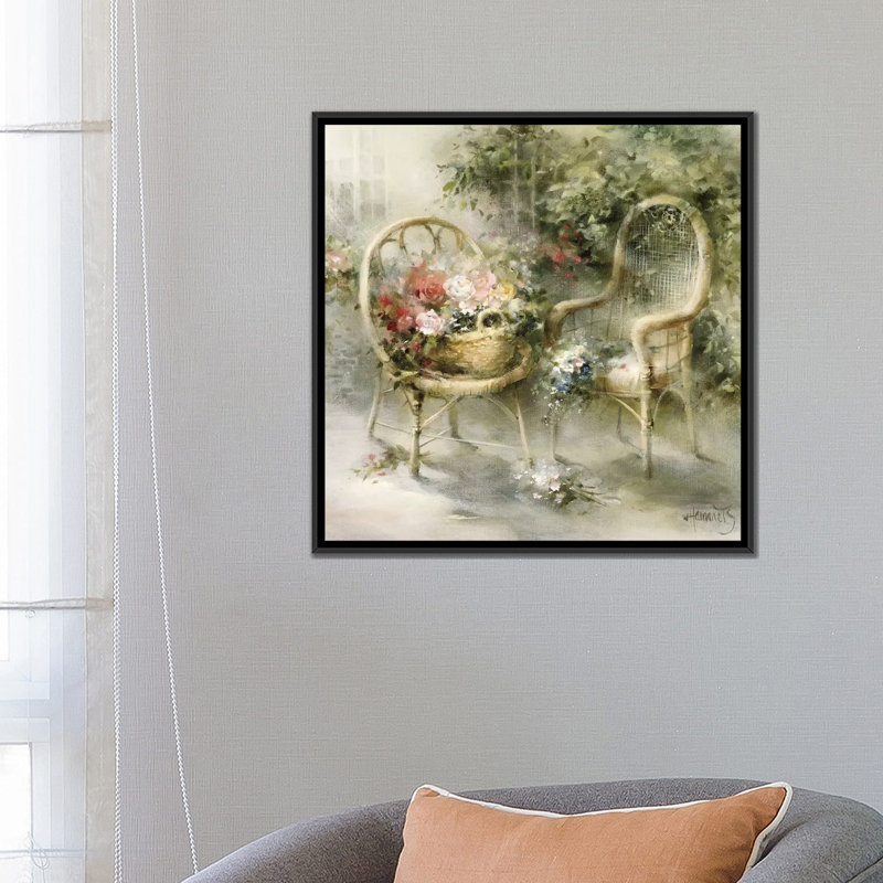 «Summer», reproduction sur toile, H 18 po x l 18 po x P 1,5 po, Toile avec cadre noir, Pas de tapis