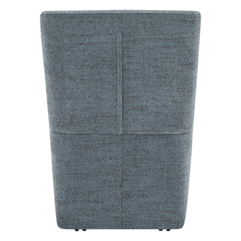 Chaise d'appoint rembourrée à roulettes Ardeth, Chenille bleu acier doux