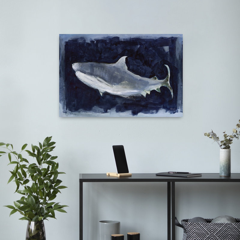 Shark Swim 3 1 Piece Wrapped Canvas Wall Art, 40.64cm H x 60.96cm W