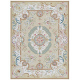 Hand-Knotted High-Quality Gold and Ivory Area Rug
