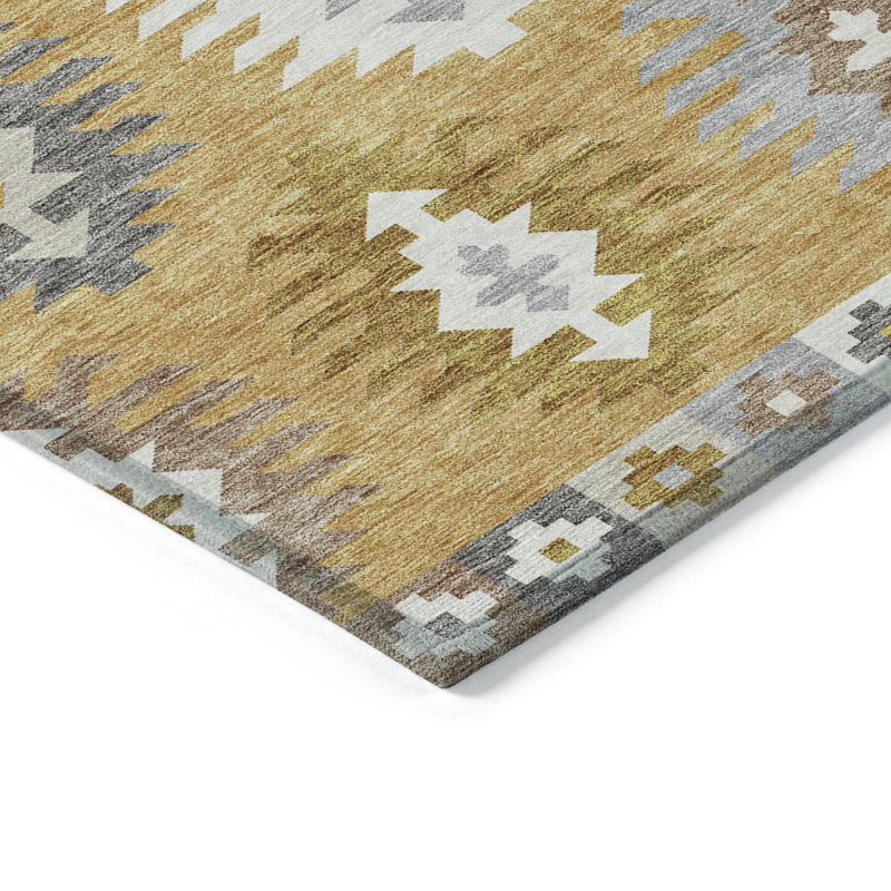 Tapis intérieur lavable 3 pi x 5 pi ivoire et taupe