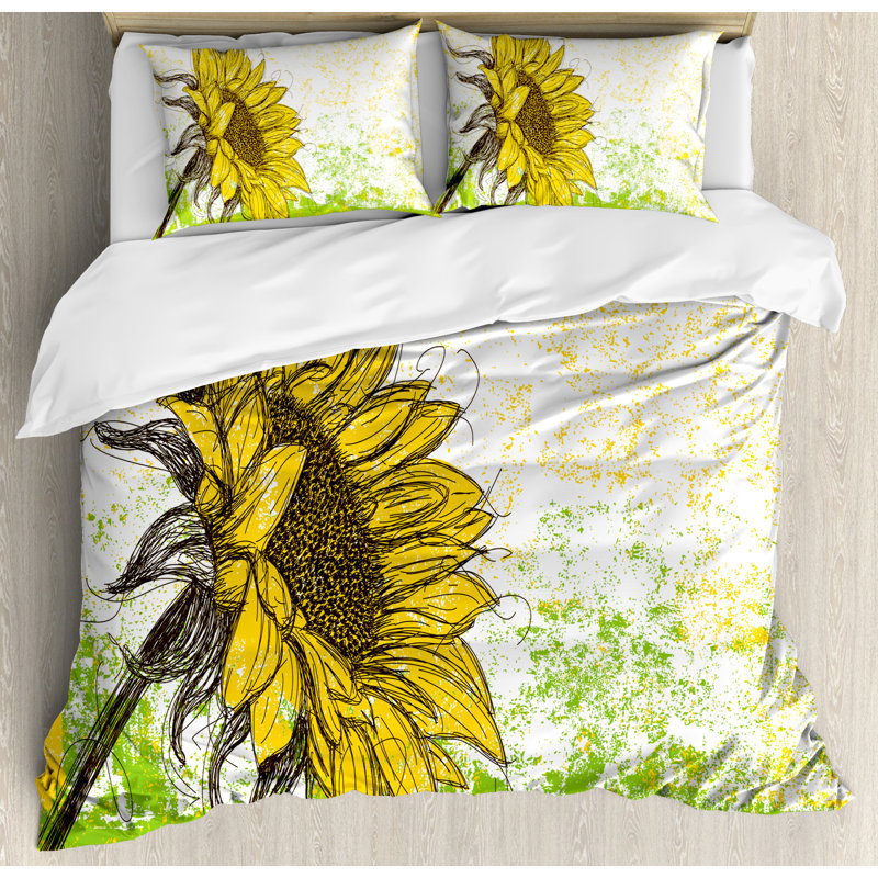 Traditional Polyester Floral Duvet Cover, Queen Duvet Cover + 2 Standard Shams