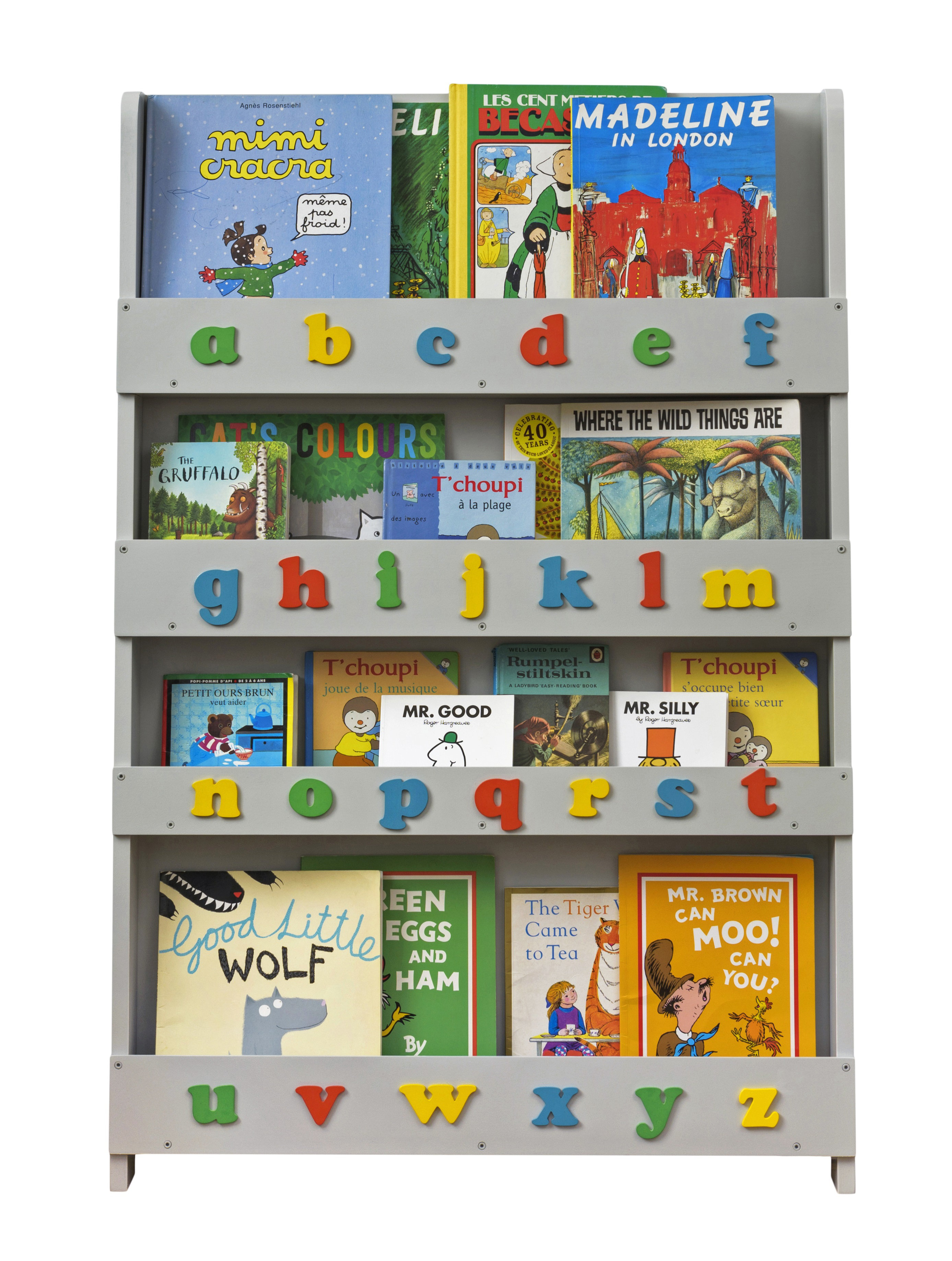 Tidy Books 4 Compartment Solid + Manufactured Wood Book Display ...