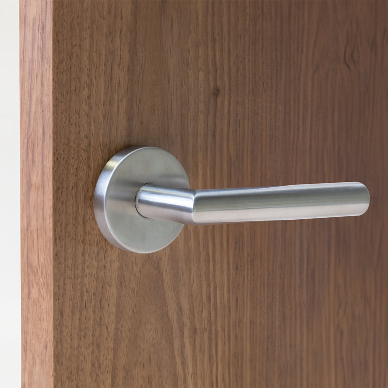 Double levier de porte double, Acier inoxydable satiné