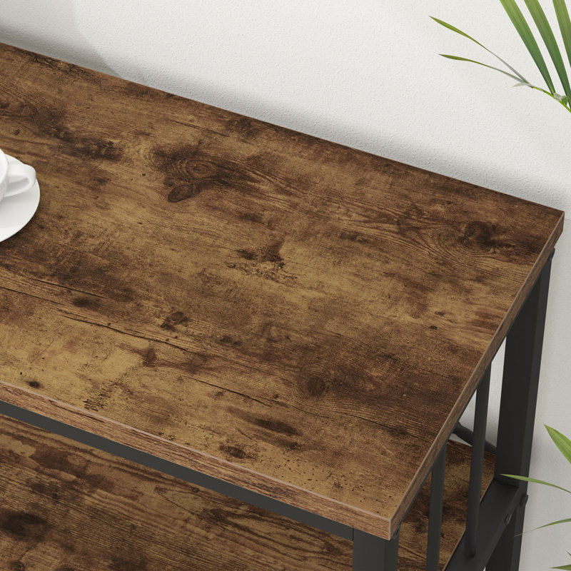 Table de 70 po avec console industrielle 70 po, tables d'entrée de style campagnard à 3 niveaux avec couloir derrière le canapé, table de canapé pour la maison et le salon