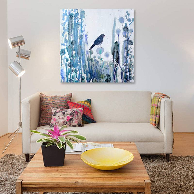 «L'heure Bleue», impression sur toile, H 26 po x l 26 po x P 1,5 po, Pas de tapis, Toile tendue