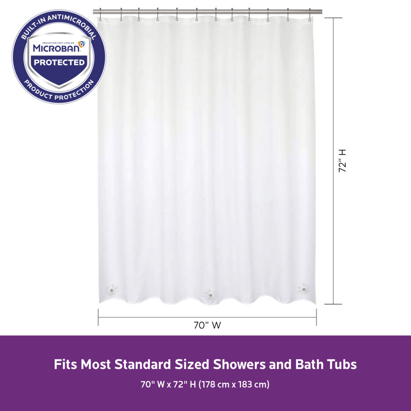 Wayfair Basics® Microban Protected PEVA Solid Color Single Shower Curtain Liner, White