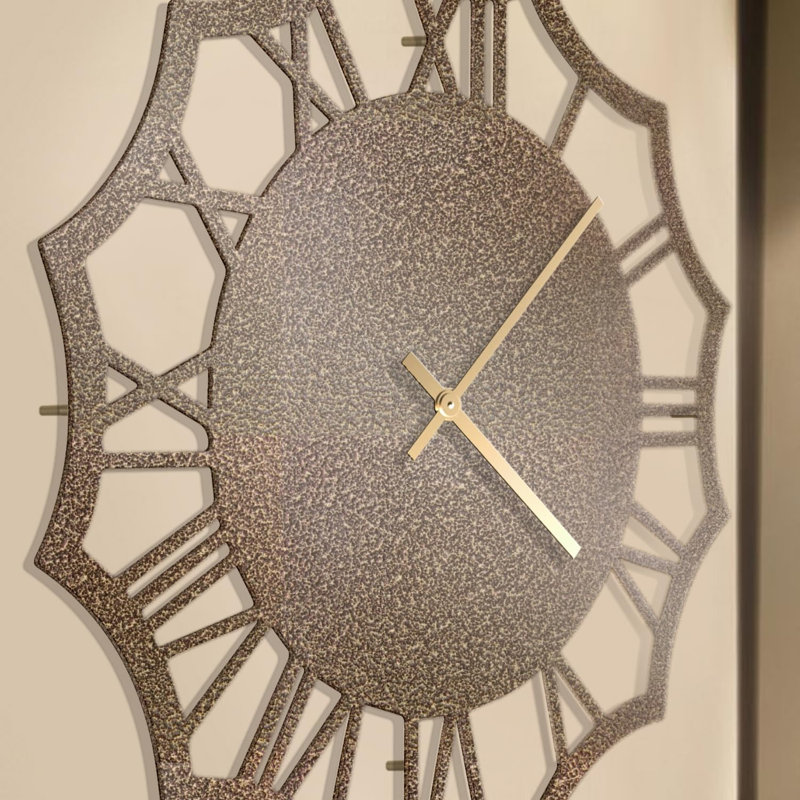 Metal Wall Clock, Bronze, 36" W x 36" H