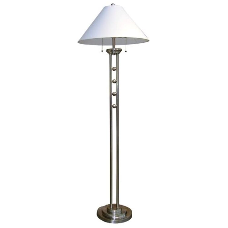 63'' Brushed Nickel Traditional Floor Lamp