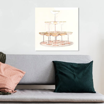 Drinks and Spirits Pour Them All Out, Glam Orange - impression sur toile