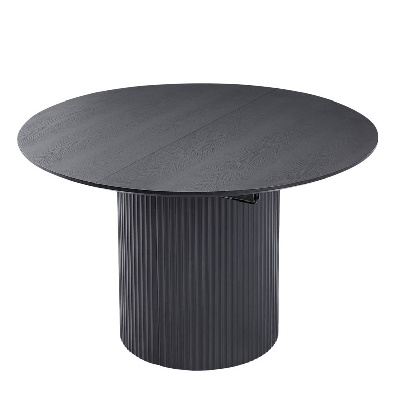 Table de salle à manger extensible, noire pour la cuisine, la pièce, le salon, la salle à manger extensible moderne, le bureau de loisirs noir et facile à assembler, 85,59 pouces