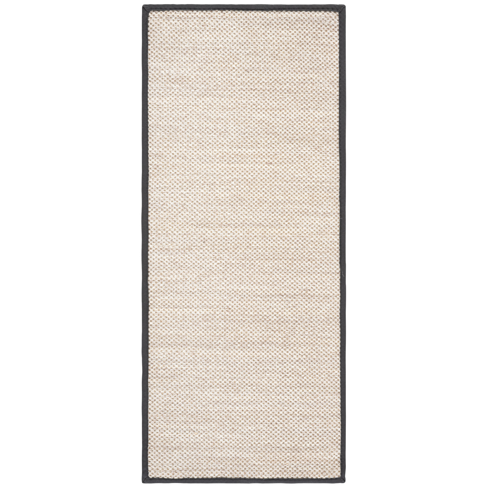 Marble Dark Gray Sisal Jute Rug, Runner 2'6" x 6'