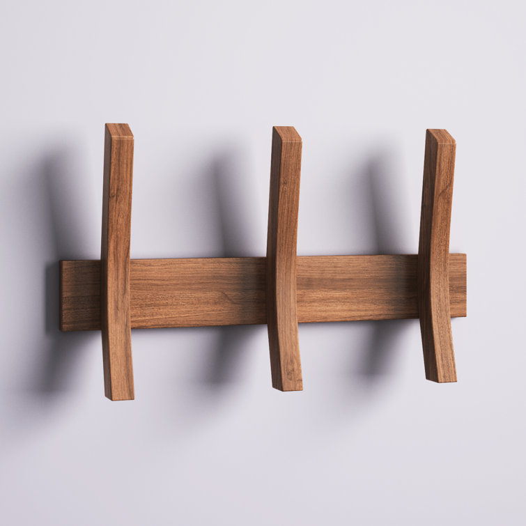 DRAKESTONE, Mid-Century Coat Rack w/ 3 Wooden Hooks