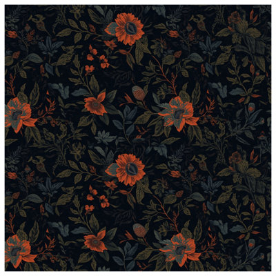 Couvre-lit matelassé à motif floral foncé toutes tailles