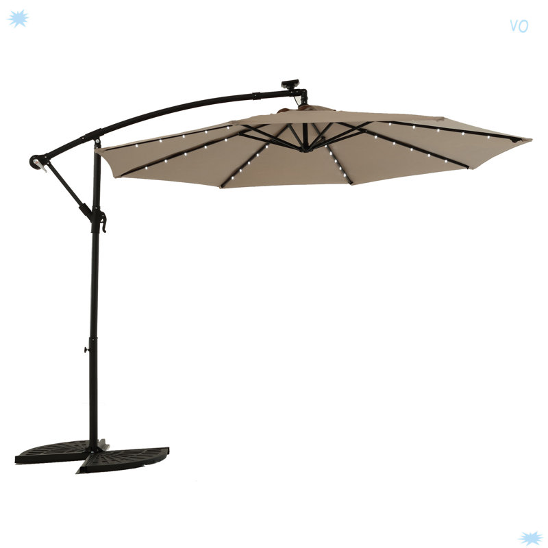 Parasol de marché à DEL 10 pi, Kaki