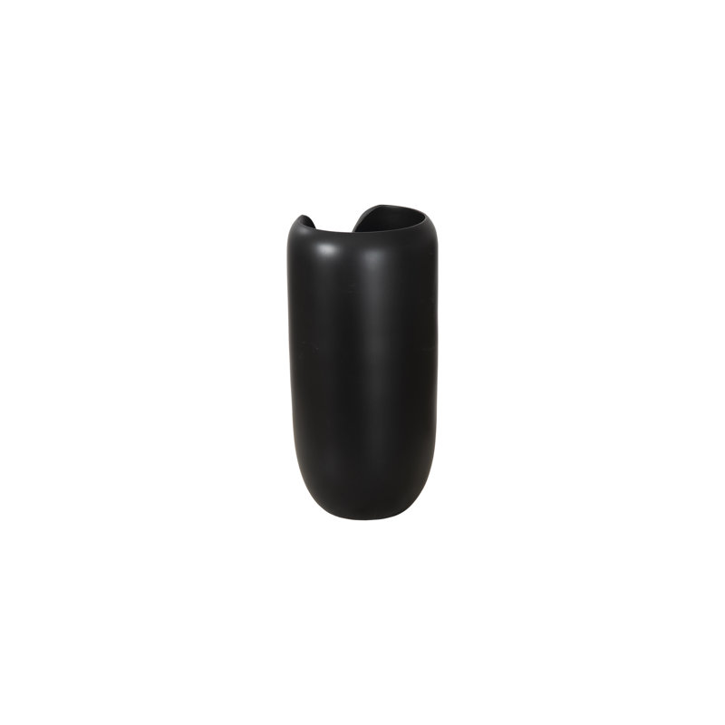 Interval Wood Vase, Black, 12" H x 6" W x 6" D