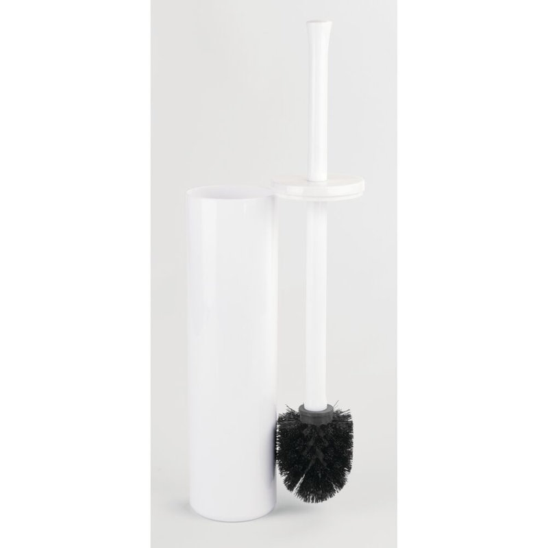 Ensemble de brosses et porte-cuvette en plastique sans BPA iDesign Una - 3 po x 3 po x 16,3 po, blanc