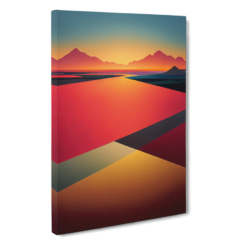 Abstract Art Mountain Sunset No.5 - Wrapped Canvas, 60cm H x 40cm W x 3cm D