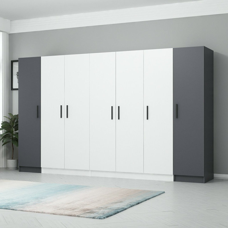 Elina 2 Door Manufactured Wood Wardrobe, Black