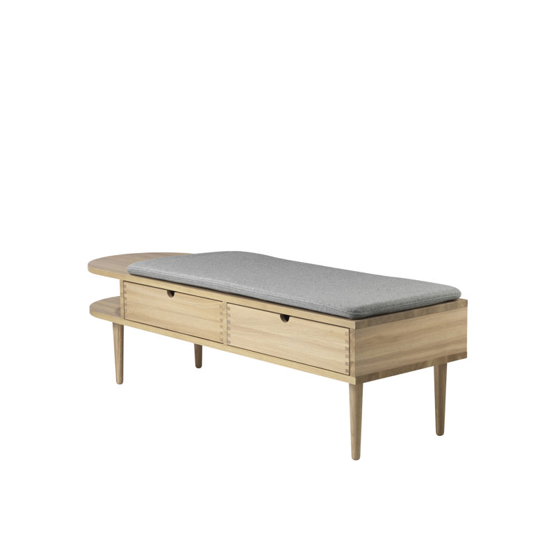 F24 Solid Wood Storage Bench, 15.75" H x 57.09" W x 17.72" D