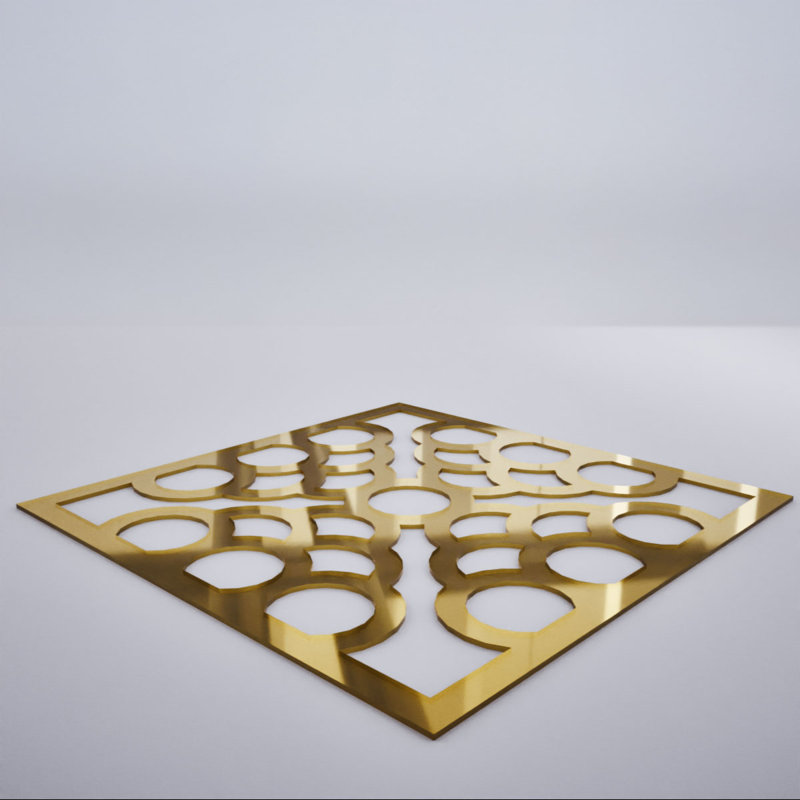 Miroir doré Harlingen, 15.38" H x 15.375" W x 0.125" D, Doré