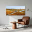 «Winding Wooden Boardwalk travers Golden Coastal Marsh Landscape», art mural sur toile 47 x 24 x 1,5 po