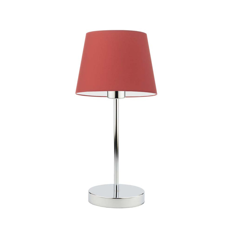 Arsens Metal Table Lamp, Chrome, Red
