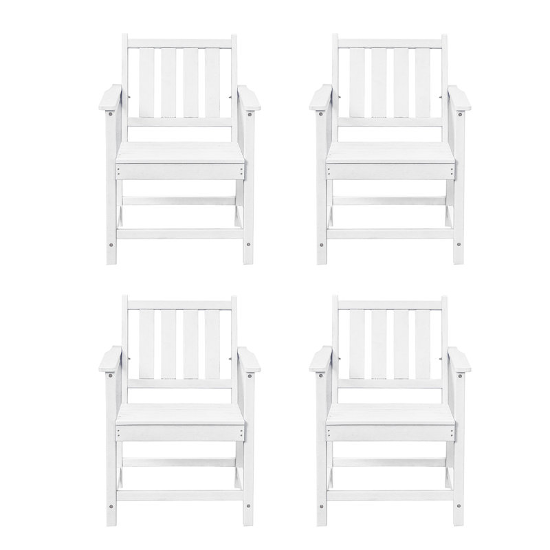 SeeHill HDPE Dining Chair Set of 4, Outdoor Dining Chair with Deep Seating, All Weather HDPE Patio Dining Chairs, Ergonomic Outdoor Chairs Furniture for Backyard, Poolside, Garden, Deck