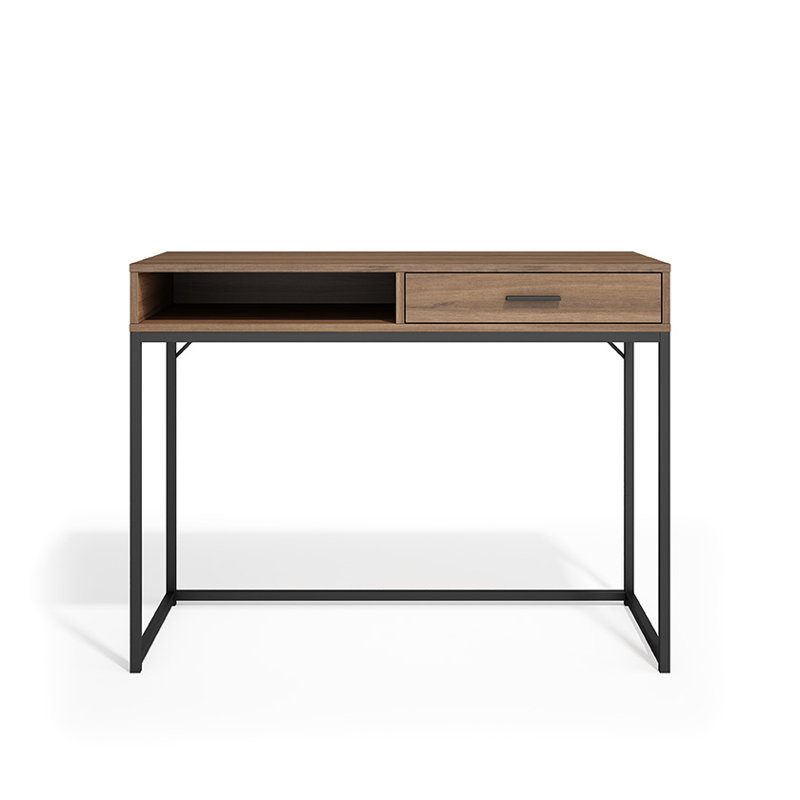 Metal Base Writing Desk, Walnut